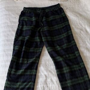 Men's Green and Black Plaid Pajama Pants